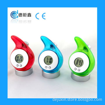 2015 promotional mini water power lcd clock